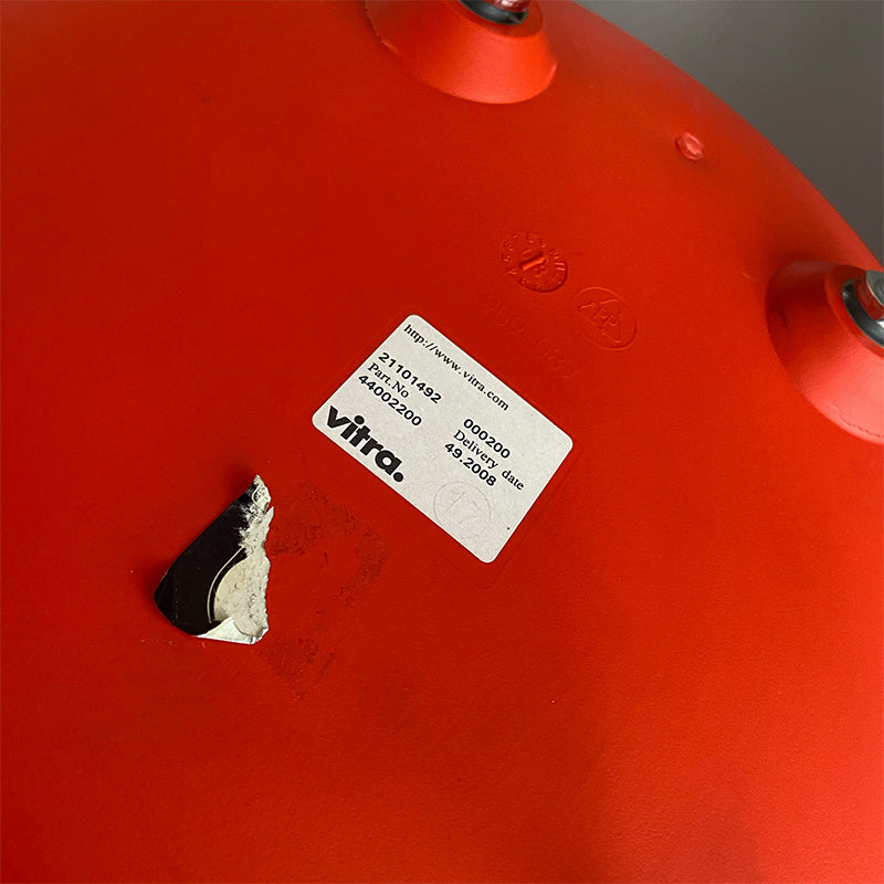 Poppy Red vintage Vitra, Charles and Ray Eames, DSR Plastic Chair, USA / Germany, 2008