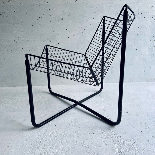 Black vintage IKEA, Niels Gammelgaard, JÄRPEN lounge chair, Sweden, 1983-1991