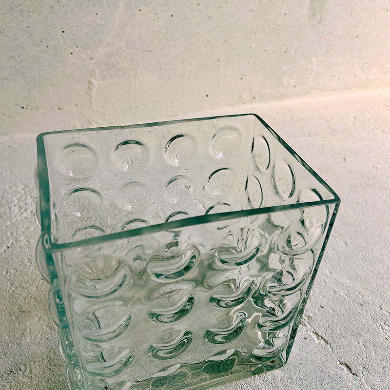 Clear glass bubble vase, Scandinavian, 1970s