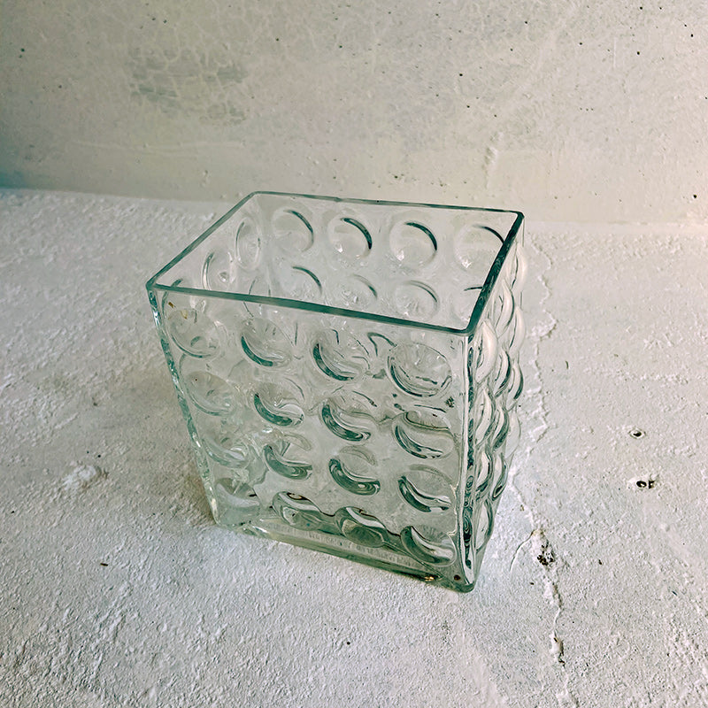 Clear glass bubble vase, Scandinavian, 1970s