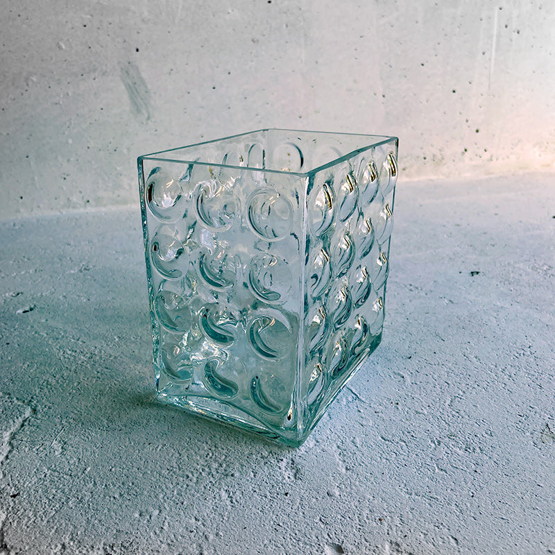 Clear glass bubble vase, Scandinavian, 1970s