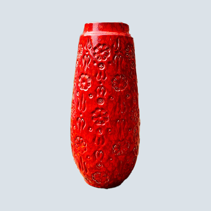 Scheurich ceramic / keramik red vase, 265-42, 1970s, West-Germany