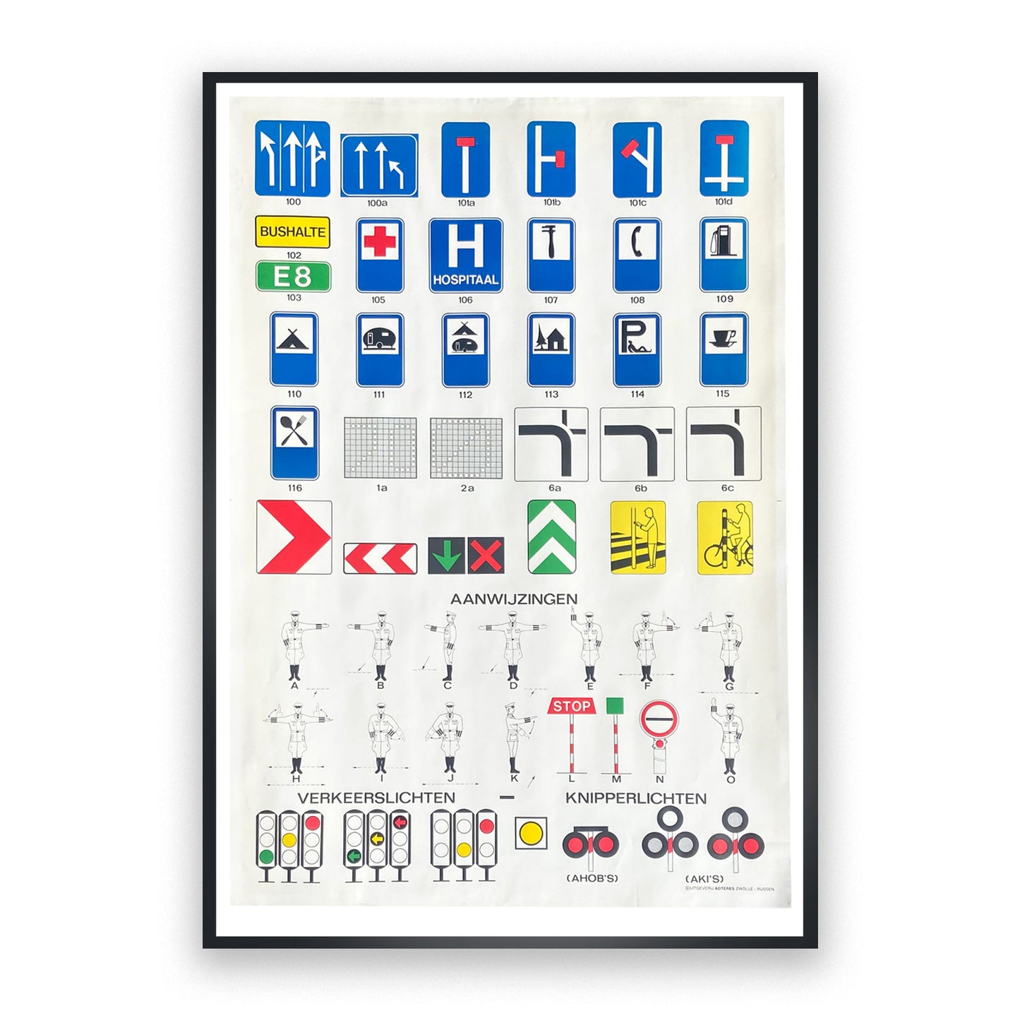 Verkeersschool / verkeersborden, Educational poster, The Netherlands, 1980-1990s (1/5)