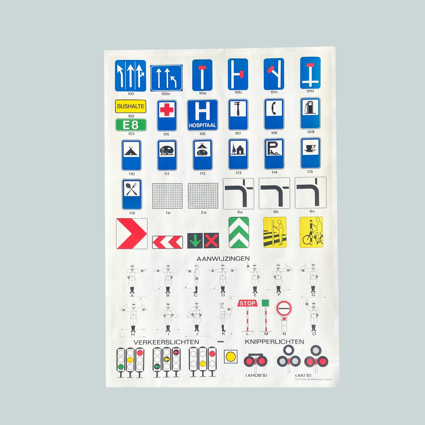 Verkeersschool / verkeersborden, Educational poster, The Netherlands, 1980-1990s (1/5)