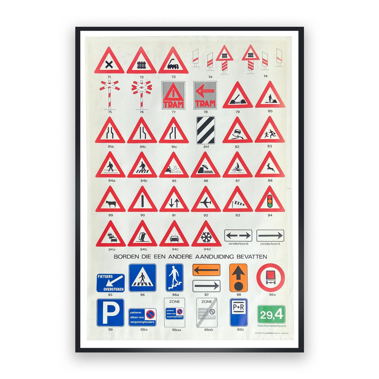 Verkeersschool / verkeersborden, Educational poster, The Netherlands, 1980-1990s (4/5)