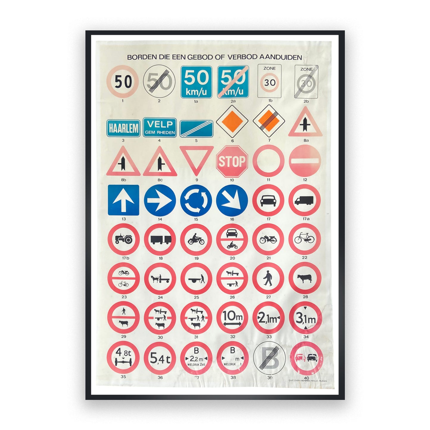 Verkeersschool / verkeersborden, Educational poster, The Netherlands, 1980-1990s (3/5)