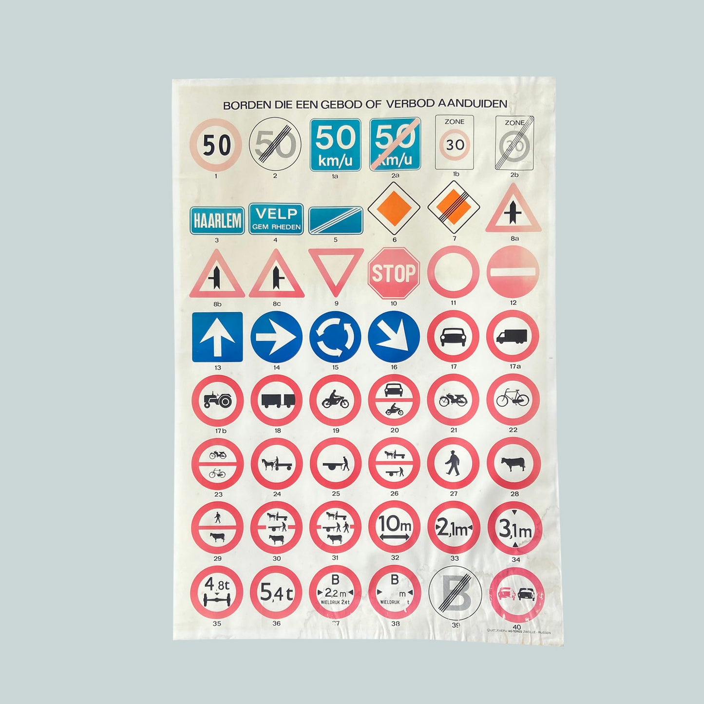 Verkeersschool / verkeersborden, Educational poster, The Netherlands, 1980-1990s (3/5)