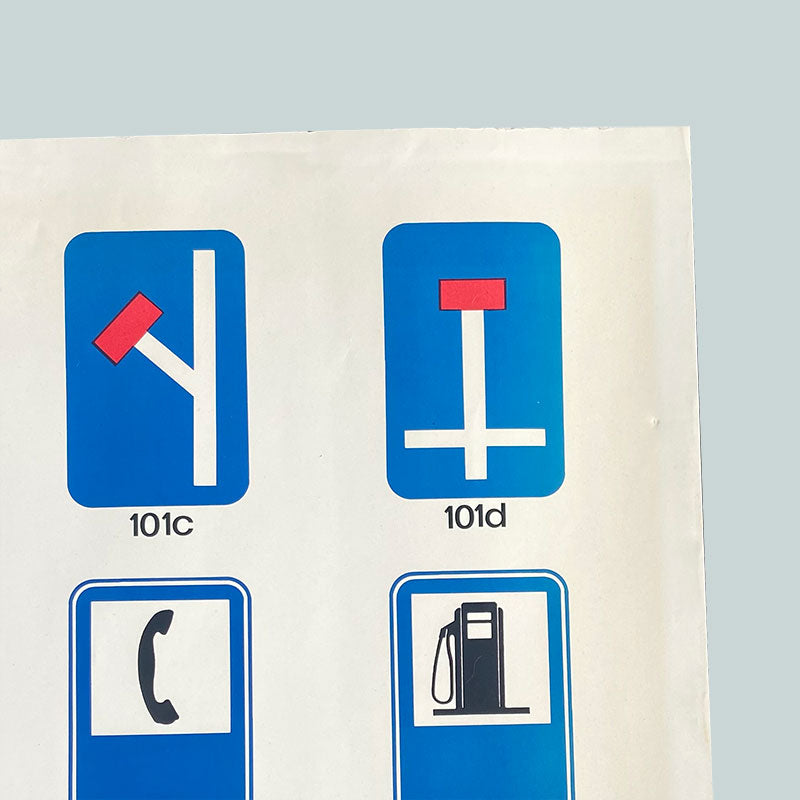 Verkeersschool / verkeersborden, Educational poster, The Netherlands, 1980-1990s (1/5)