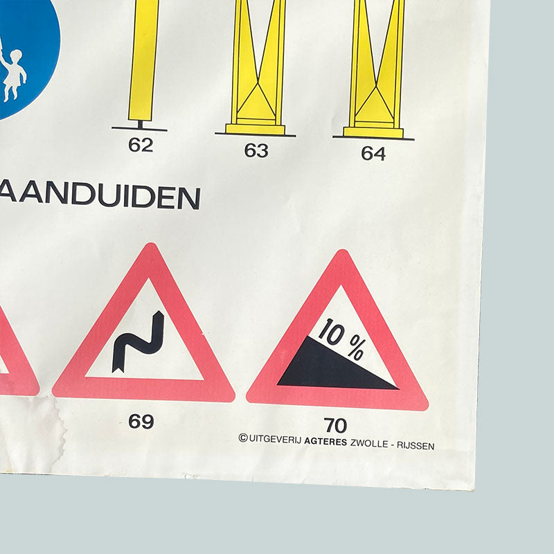 Verkeersschool / verkeersborden, Educational poster, The Netherlands, 1980-1990s (2/5)