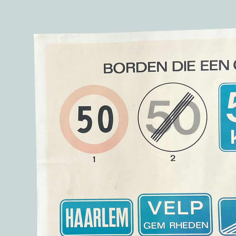 Verkeersschool / verkeersborden, Educational poster, The Netherlands, 1980-1990s (3/5)