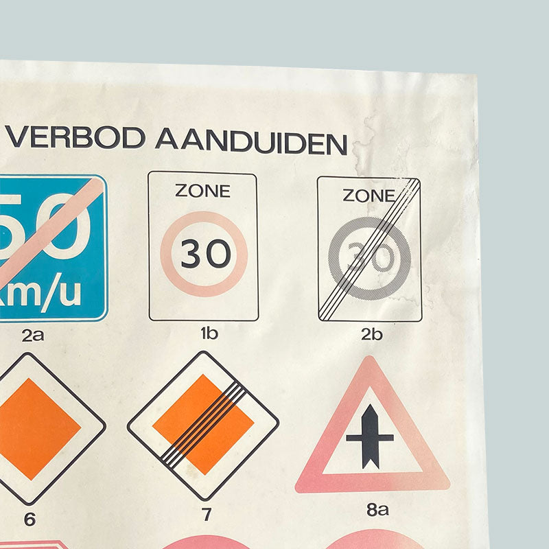 Verkeersschool / verkeersborden, Educational poster, The Netherlands, 1980-1990s (3/5)
