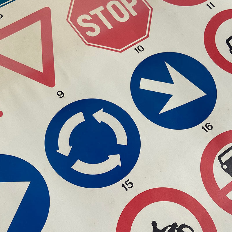 Verkeersschool / verkeersborden, Educational poster, The Netherlands, 1980-1990s (3/5)