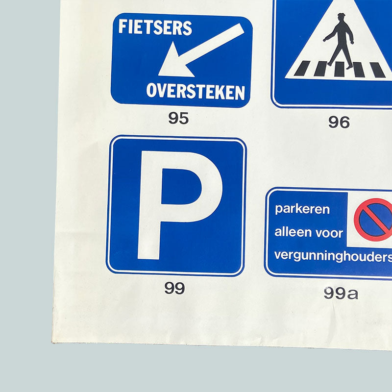 Verkeersschool / verkeersborden, Educational poster, The Netherlands, 1980-1990s (4/5)