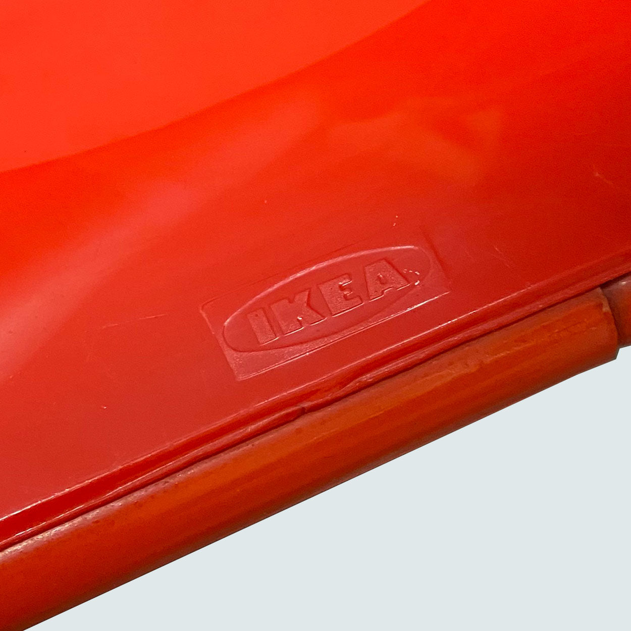 Red vintage IKEA, Niels Gammelgaard, TED folding chair, Sweden, 1979-1989