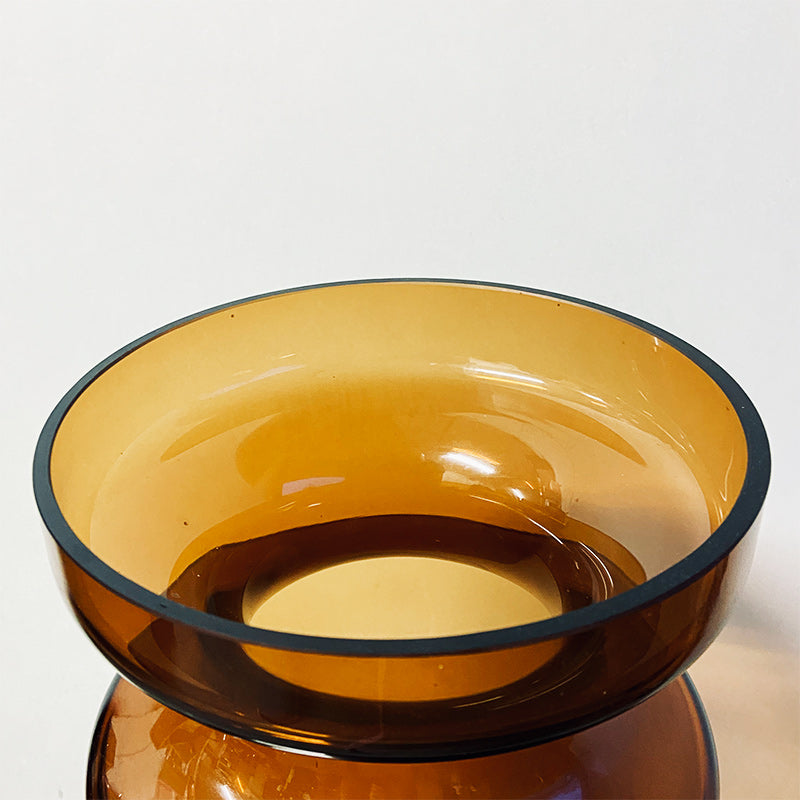 Massive glass amber / brown vase, Central European (Bohemian / Hungarian), mid-century