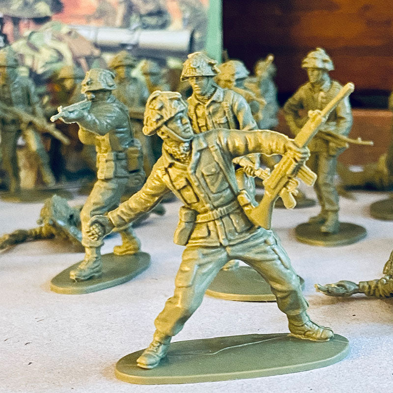 Vintage Airfix 1/32 toy soldiers British Modern Infantry [51472-9], Made in England, 1976