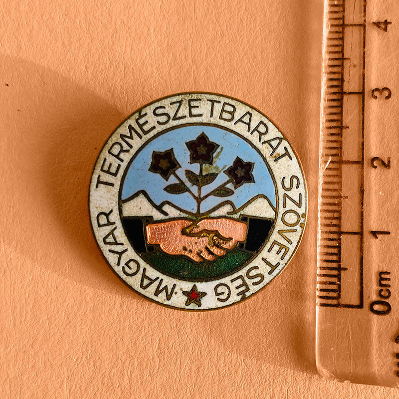 "Hungarian Friends of Nature Association" enamel metal badge / pin, Hungary, 1950s
