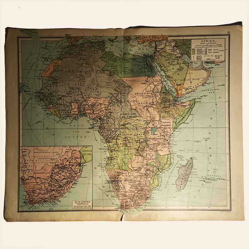 Map, Africa, J.B. Wolters – Groningen, The Netherlands, 1927