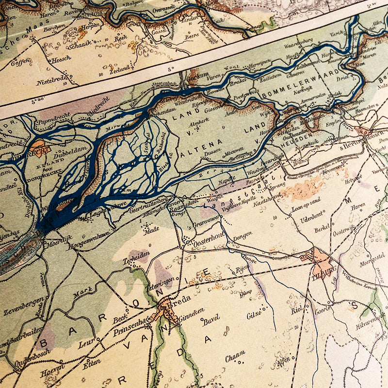 Map, Gelderland and North Brabant – NL, J.B. Wolters – Groningen, The Netherlands, 1927