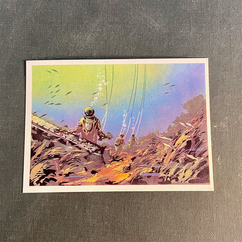 Postcard set with oceanography artworks "Man and the Ocean", Moscow, USSR, 1974