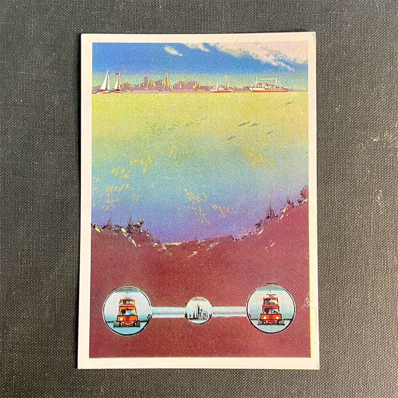 Postcard set with oceanography artworks "Man and the Ocean", Moscow, USSR, 1974