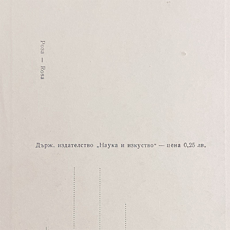 Postcard Rose "Country publishing house, Science and Art", Bulgaria, 1960s
