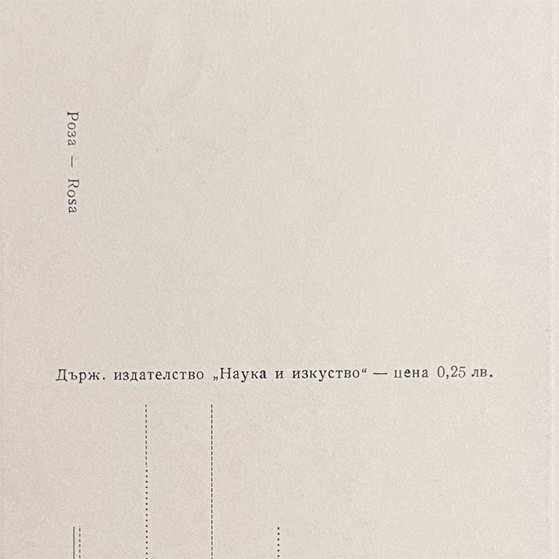 Postcard Rose "Country publishing house, Science and Art", Bulgaria, 1960s