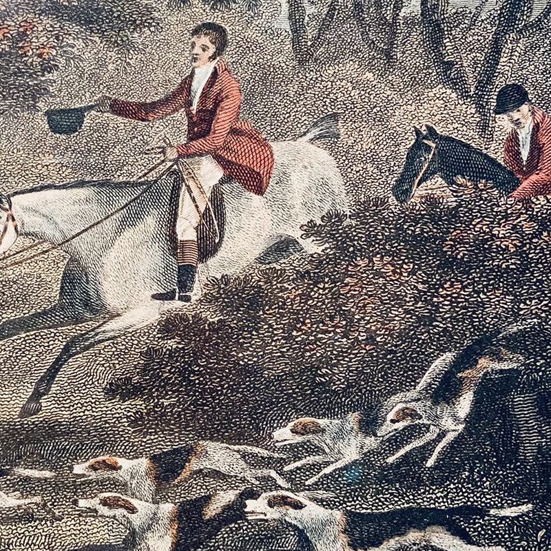 Engravings, Fox hunting, J. Scott after J. Barrenger, England, 1827 (4x)