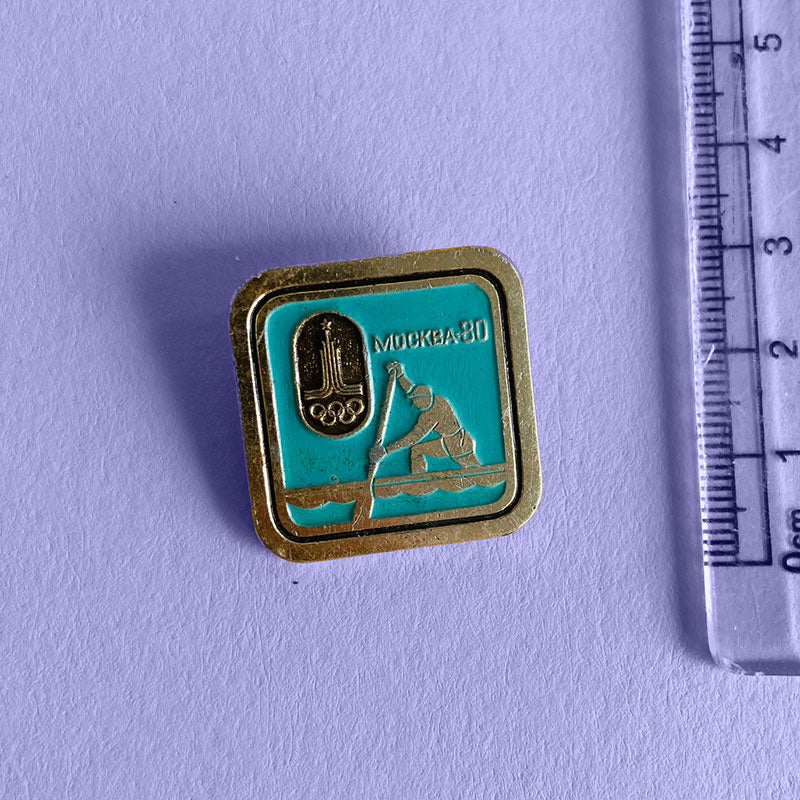 Vintage 1980 Moscow Olympic Rowing Boat Team Pin, USSR, 1980