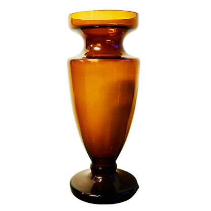 Massive glass amber / brown vase, Central European (Bohemian / Hungarian), mid-century