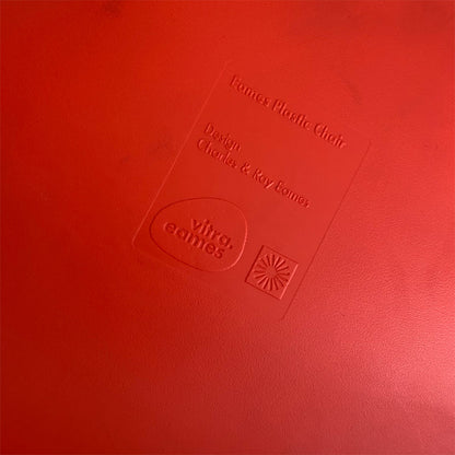 Poppy Red vintage Vitra, Charles and Ray Eames, DSR Plastic Chair, USA / Germany, 2008