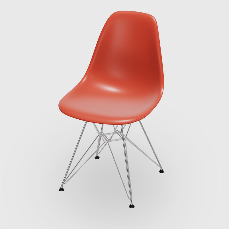 Poppy Red vintage Vitra, Charles and Ray Eames, DSR Plastic Chair, USA / Germany, 2008