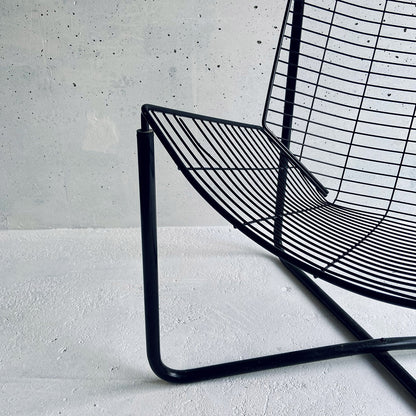 Black vintage IKEA, Niels Gammelgaard, JÄRPEN lounge chair, Sweden, 1983-1991