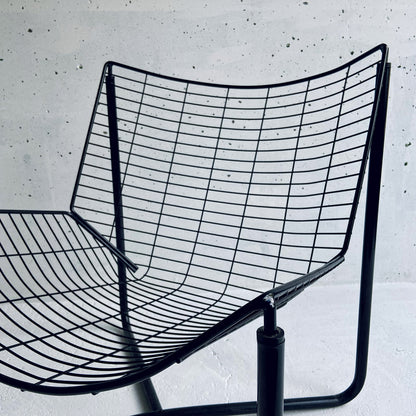 Black vintage IKEA, Niels Gammelgaard, JÄRPEN lounge chair, Sweden, 1983-1991