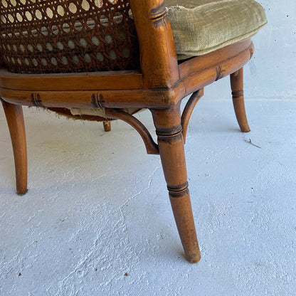 Giorgetti Hollywood Regency style faux bamboo chair, 1970 / 1980s, Italy