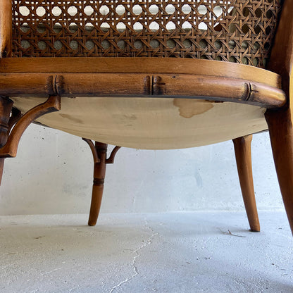 Giorgetti Hollywood Regency style faux bamboo chair, 1970 / 1980s, Italy