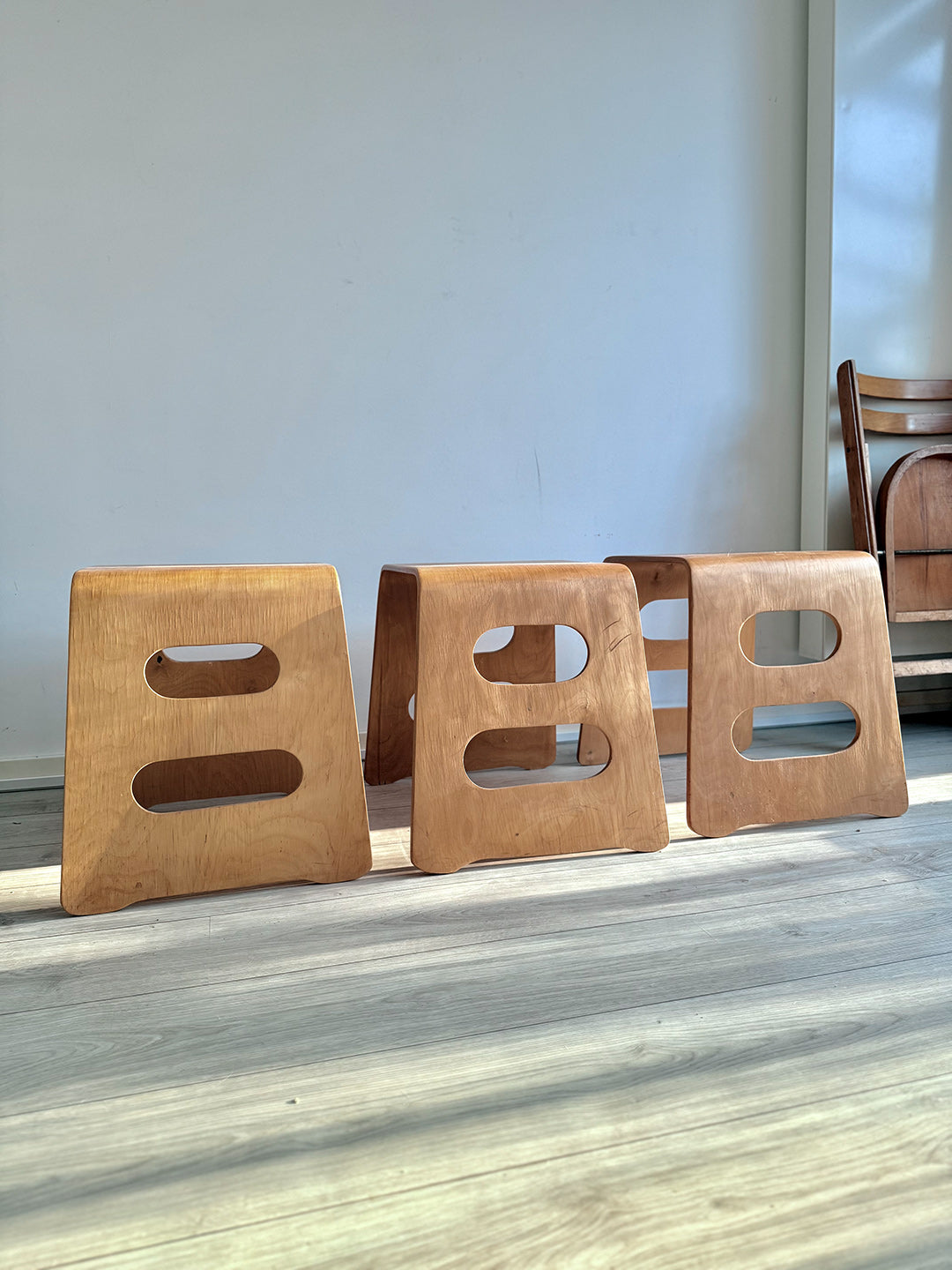 Plywood stool, Benjamin by Lisa Norinder for IKEA, Sweden, 1980/1990s (set of 3)