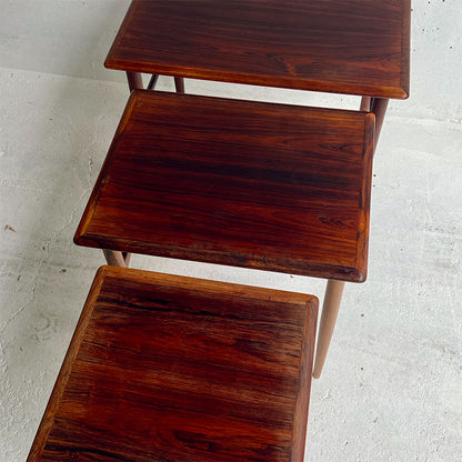 Kai Kristiansen Nesting Tables (Mimiset), teak wood (set of 3), Denmark, 1960s