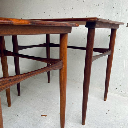 Kai Kristiansen Nesting Tables (Mimiset), teak wood (set of 3), Denmark, 1960s