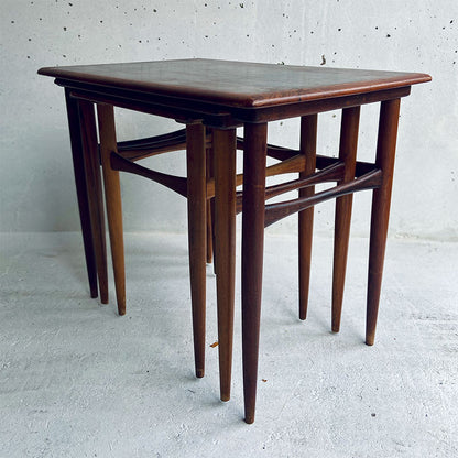 Kai Kristiansen Nesting Tables (Mimiset), teak wood (set of 3), Denmark, 1960s