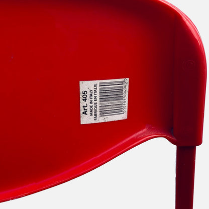 3x Red vintage folding chairs, Italy, 1980s – 1990s