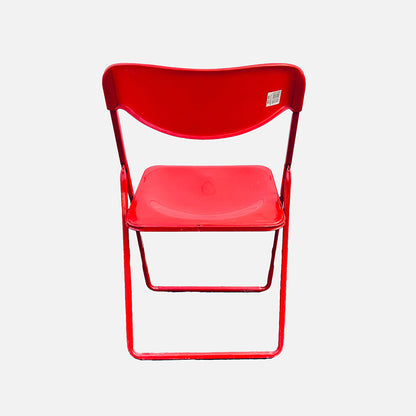 3x Red vintage folding chairs, Italy, 1980s – 1990s