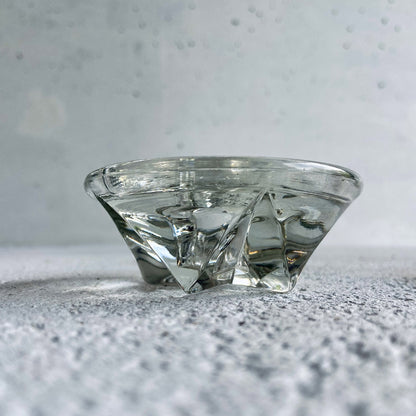 Royal Leerdam, Christmas set / 2x vintage glass (crystal) star-shaped candlestick-holders, The Netherlands, 1950s - 1960s