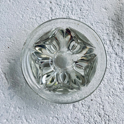 Royal Leerdam, Christmas set / 2x vintage glass (crystal) star-shaped candlestick-holders, The Netherlands, 1950s - 1960s