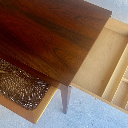 Sewing Table in Rosewood, Severin Hansen for Haslev Møbelsnedkeri / Bovenkamp, Denmark, 1950-1960s
