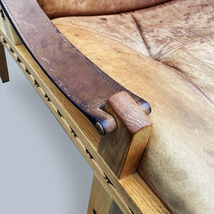 Mid-Century Modern, Safari Hunter Armchair, Torbjørn Afdal, Bruksbo, Norway, 1960s