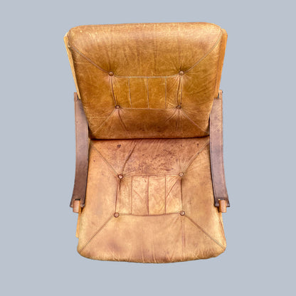 Mid-Century Modern, Safari Hunter Armchair, Torbjørn Afdal, Bruksbo, Norway, 1960s