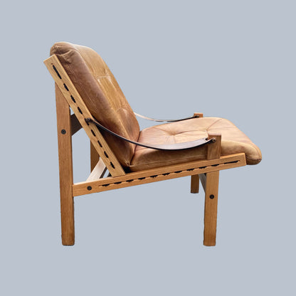 Mid-Century Modern, Safari Hunter Armchair, Torbjørn Afdal, Bruksbo, Norway, 1960s