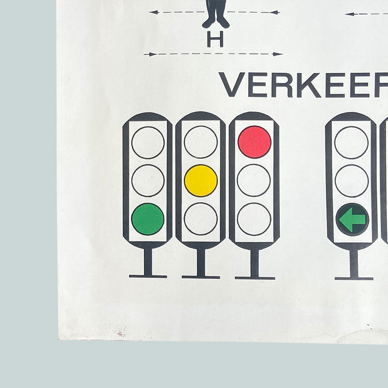 Verkeersschool / verkeersborden, Educational poster, The Netherlands, 1980-1990s (1/5)