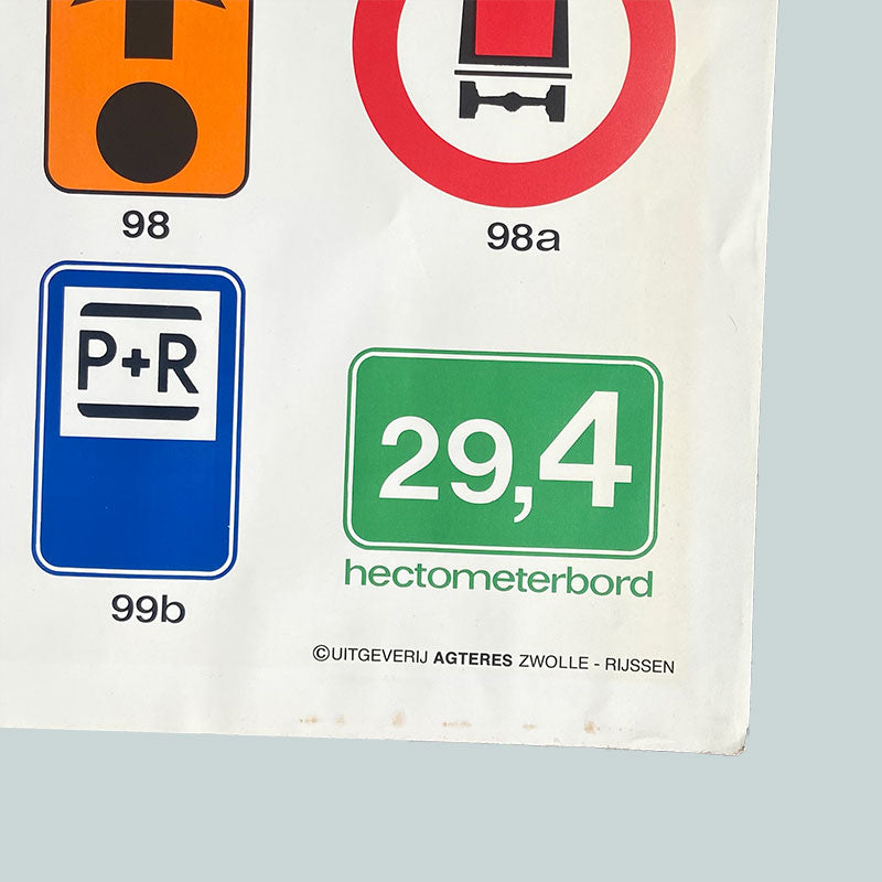 Verkeersschool / verkeersborden, Educational poster, The Netherlands, 1980-1990s (4/5)